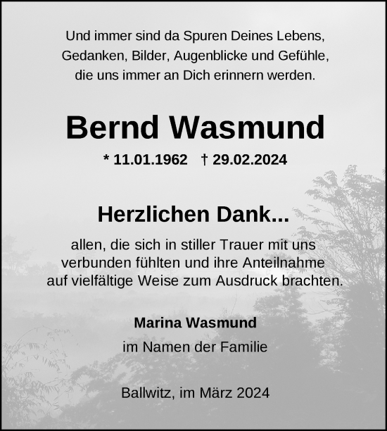 Glückwunschanzeige von Bernd Wasmund