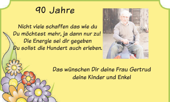 Zur Glückwunschseite von 90 Jahre