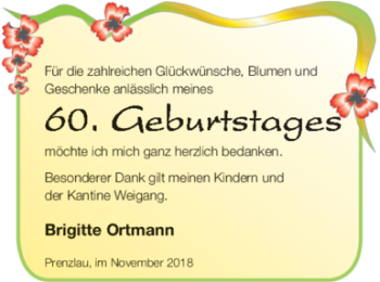 Glückwunschanzeige von Brigitte Ortmann