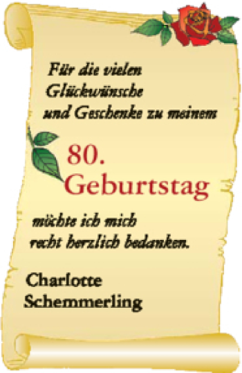 Glückwunschanzeige von Charlotte Schemmerling