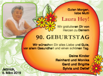 Glückwunschanzeige von Laura Hey