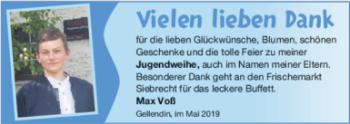 Glückwunschanzeige von Max Voß