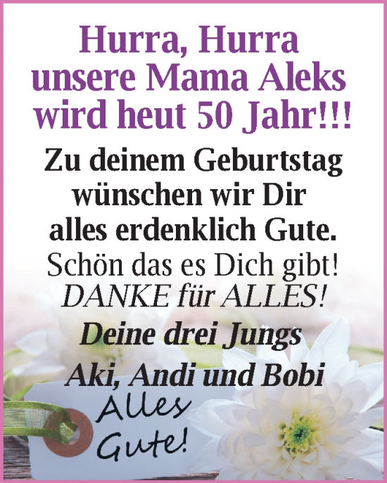 Zur Glückwunschseite von Aleks