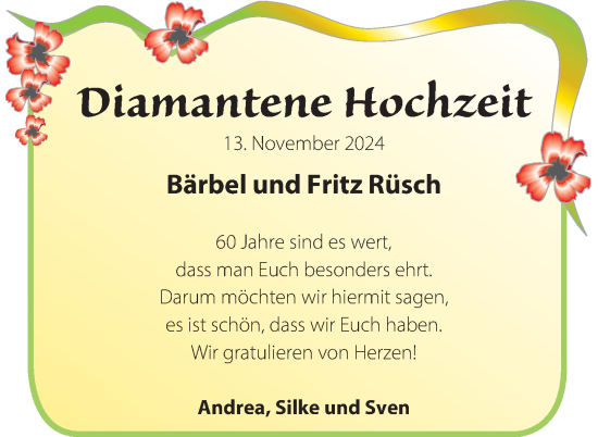 Zur Glückwunschseite von Bärbel und Fritz