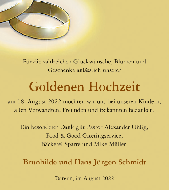 Zur Glückwunschseite von Brunhilde und Hans Jürgen