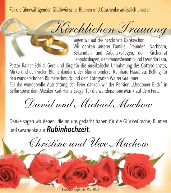 Zur Glückwunschseite von David und Michael