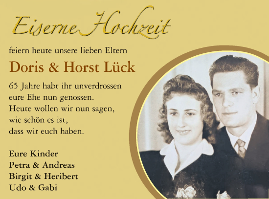 Zur Glückwunschseite von Doris und Horst