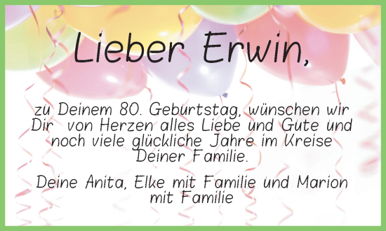 Zur Glückwunschseite von Erwin