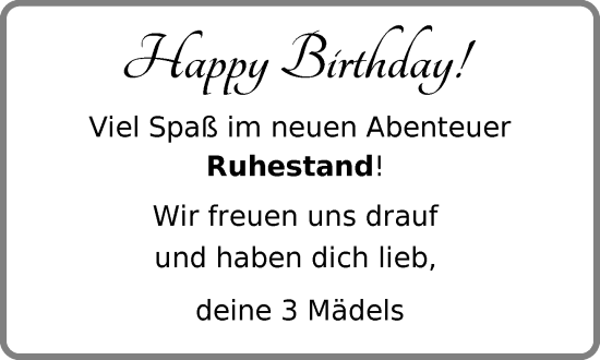 Glückwunschanzeige von Glückwünsche 