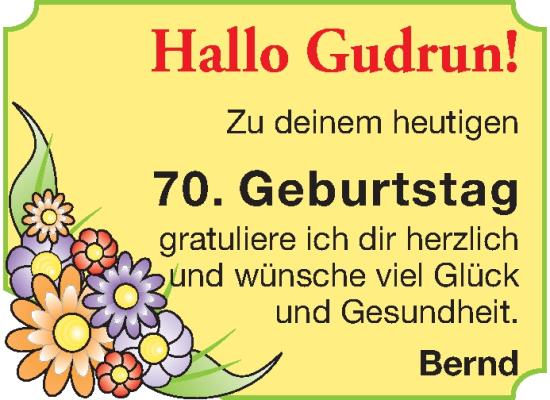 Glückwunschanzeige von Gudrun 