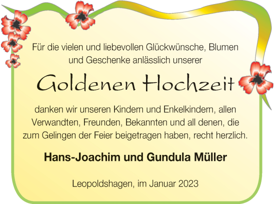 Zur Glückwunschseite von Hans-Joachim und Gundula