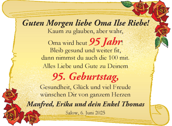 Zur Glückwunschseite von Ilse