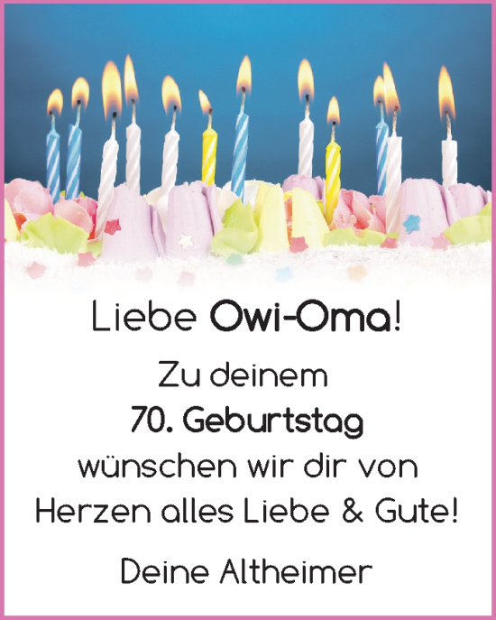 Zur Glückwunschseite von Liebe Owi-Oma