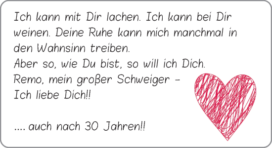 Glückwunschanzeige von Remo 