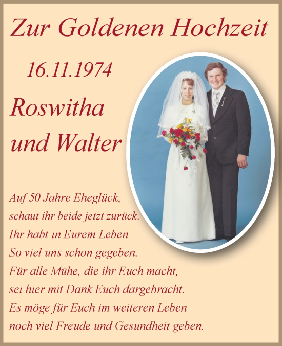 Zur Glückwunschseite von Roswitha und Walter