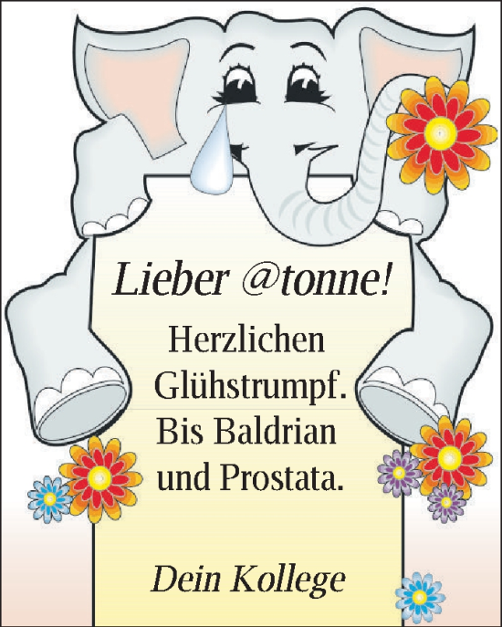 Zur Glückwunschseite von Tonne