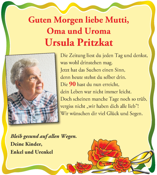 Zur Glückwunschseite von Ursula