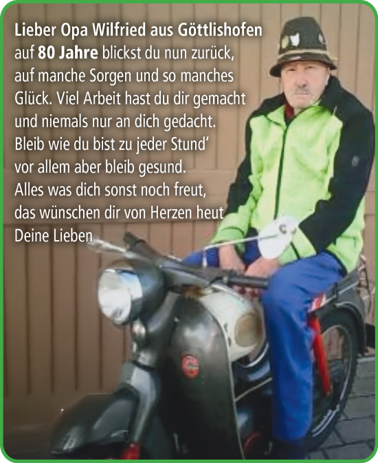 Zur Glückwunschseite von Wilfried