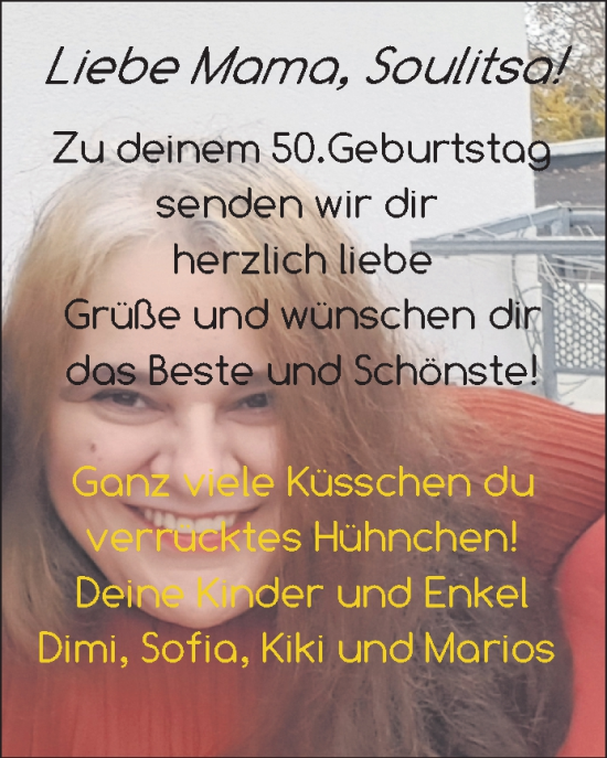 Zur Glückwunschseite von Zu deinem 50.Geburtstag